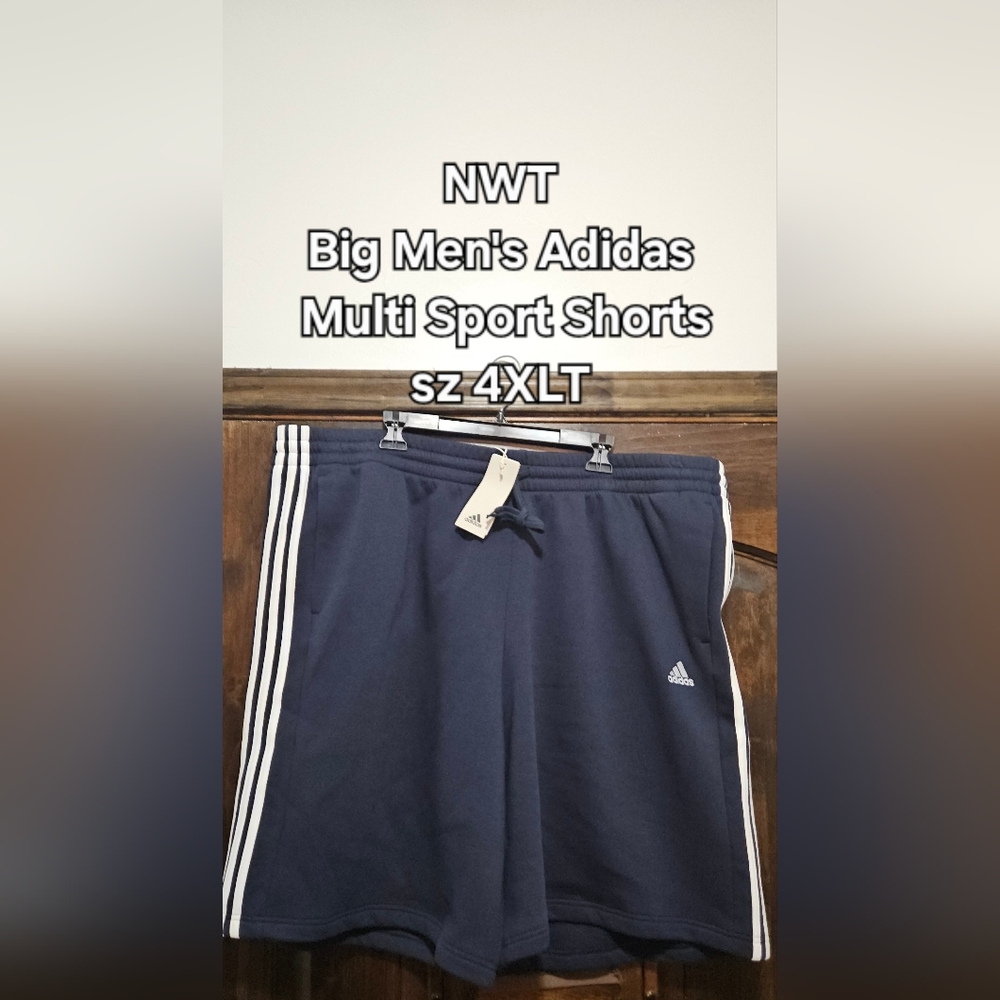 Adidas Blue Athletic Shorts with Elastic Waistband